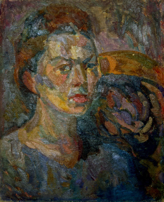 "portrait de femme" - Huile sur toile - 46x37cm (8F) - 1942