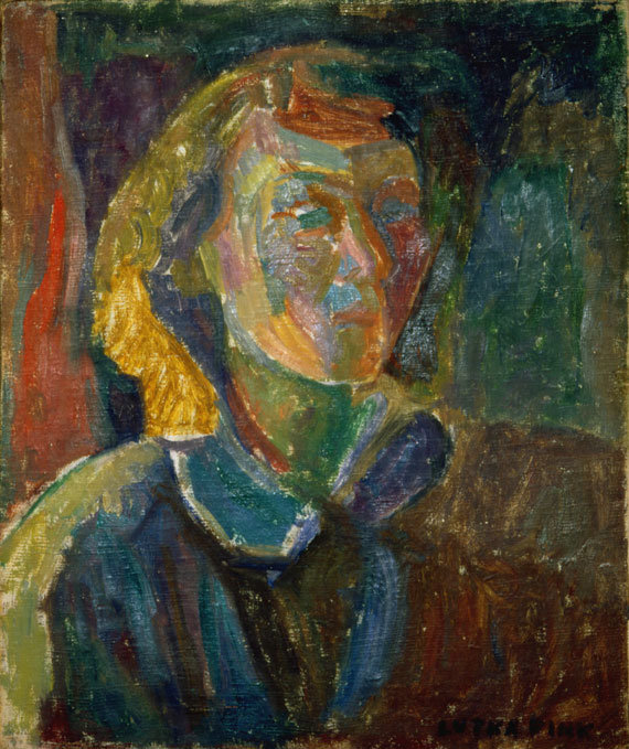 "portrait de femme" - Huile sur toile - 46x38cm (8F) - 1943 - Signature en bas à droite