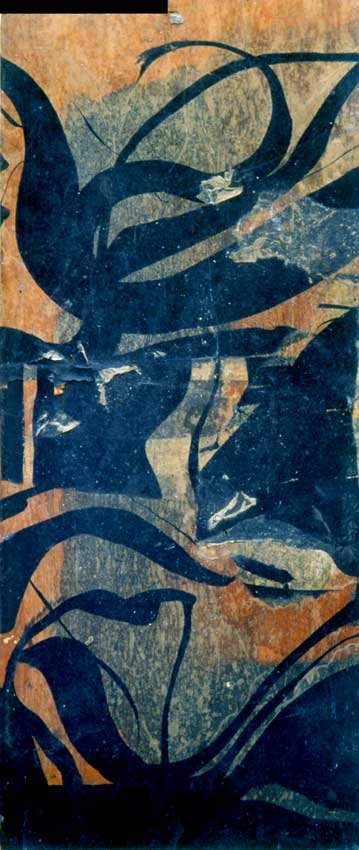 Encre de chine et collage sur bois - 58x25cm - 1960 