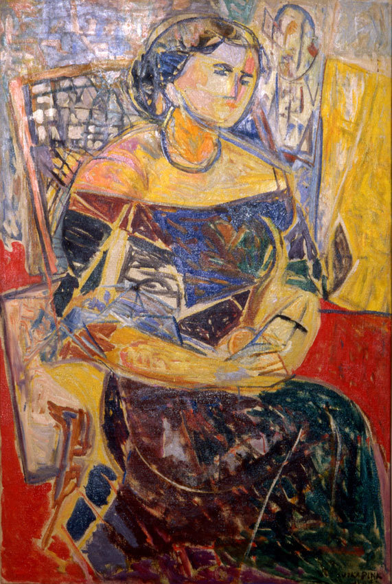 " Portrait de Marie Golmit, England " - Huile sur toile - 97x64cm (40M) - 1949 - Signature en bas à droite
