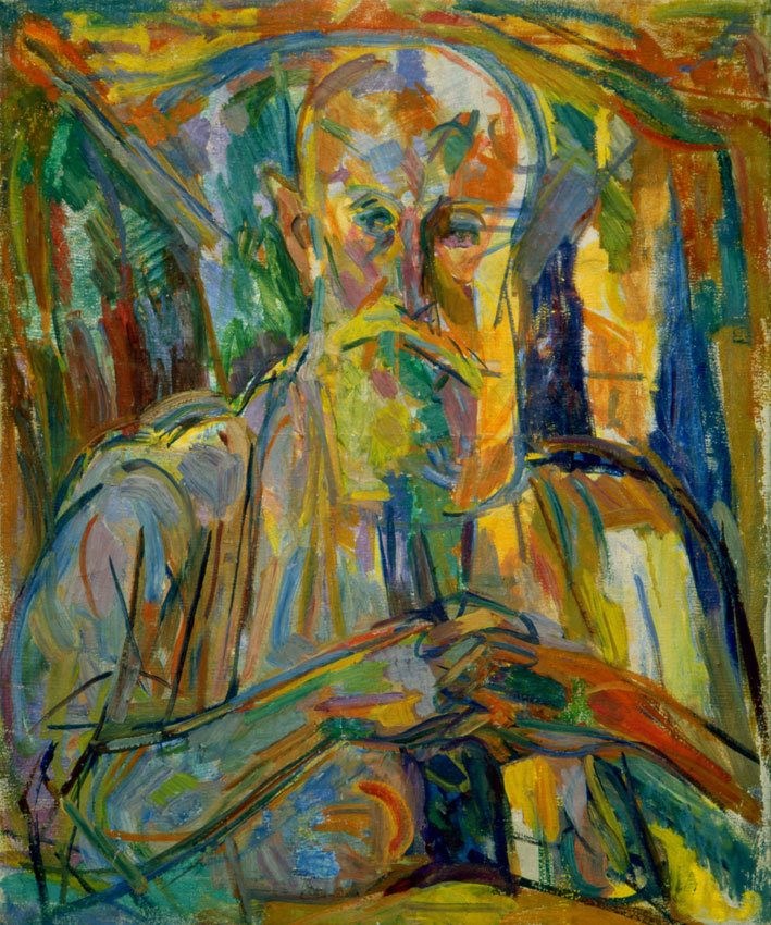 " Portrait d'homme à la barbe " - Huile sur toile - 61x50cm (12F) - 1946