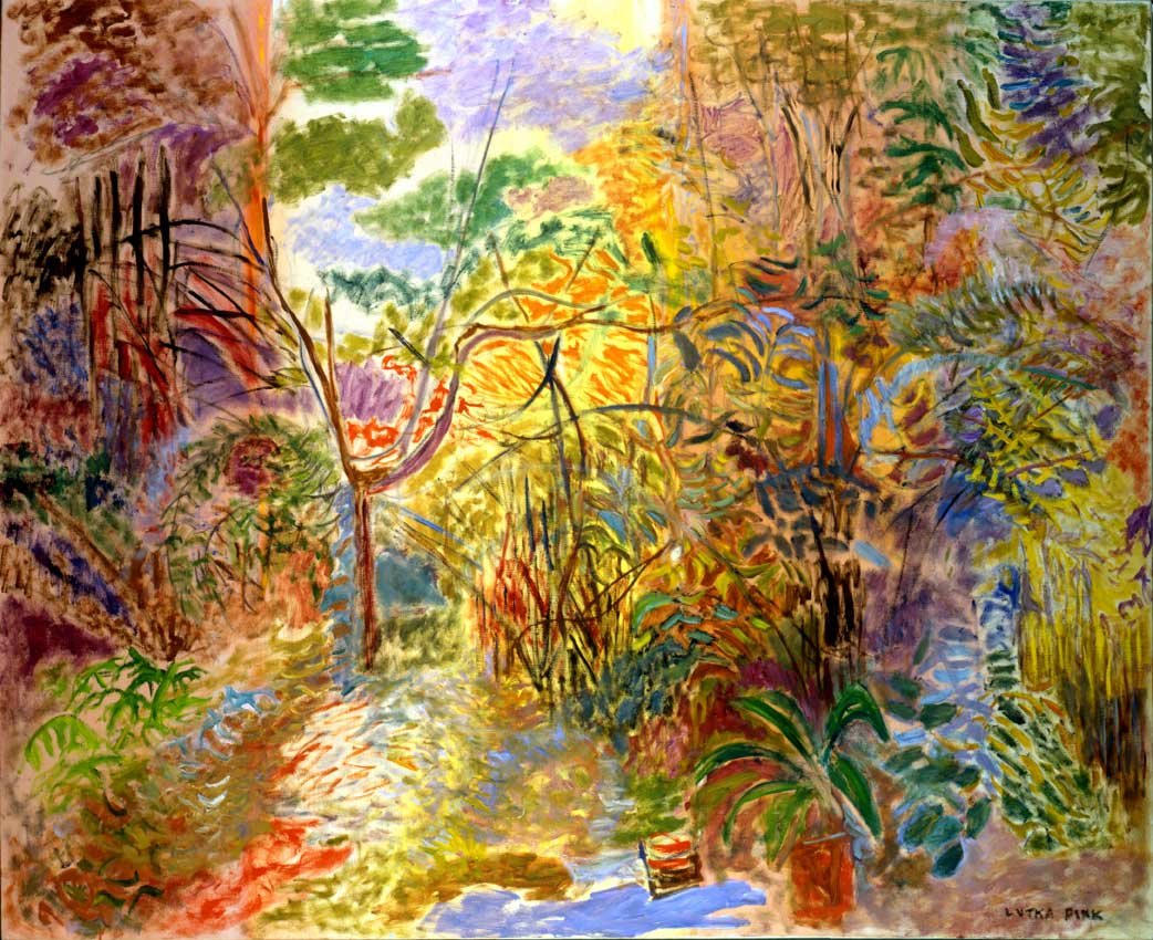" Le jardin imaginaire " - Huile sur toile - 130x162cm (100F) - 1984 - Signature en bas à droite - Collection privée