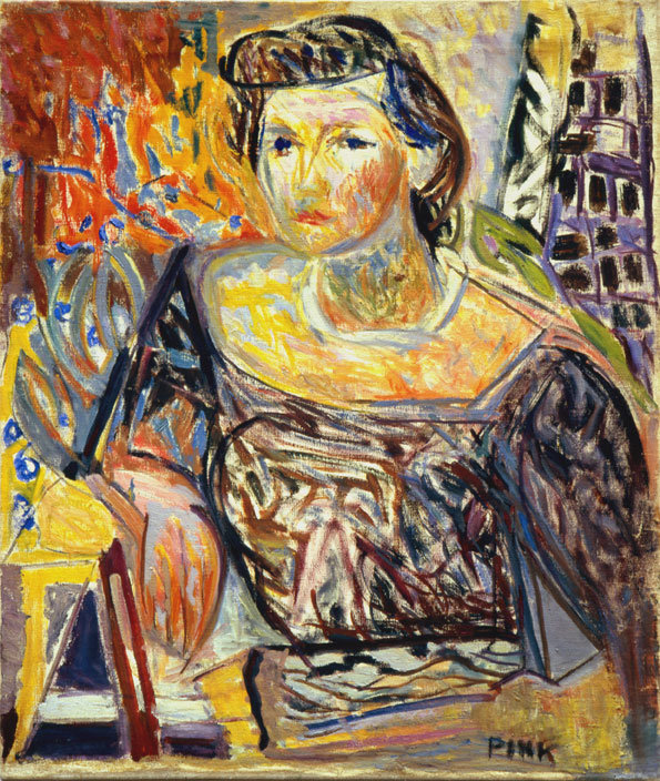 Huile sur toile - 66x54cm (15F) - 1947 - Au dos "Portrait Maurice Goldsnit" - Signature "Pink" en bas à droite